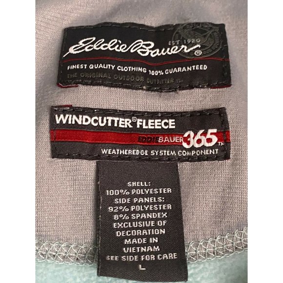 Eddie Bauer 365 Polartec windcutter fleece Vest womens sz L Blue Green Gray - Picture 11 of 12